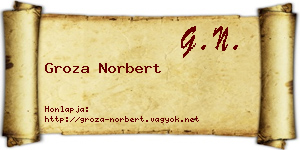 Groza Norbert névjegykártya