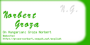 norbert groza business card